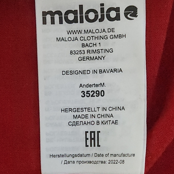 MALOJA Anderterm short sleeve shirt mountain bike red size medium - Picture 10 of 13